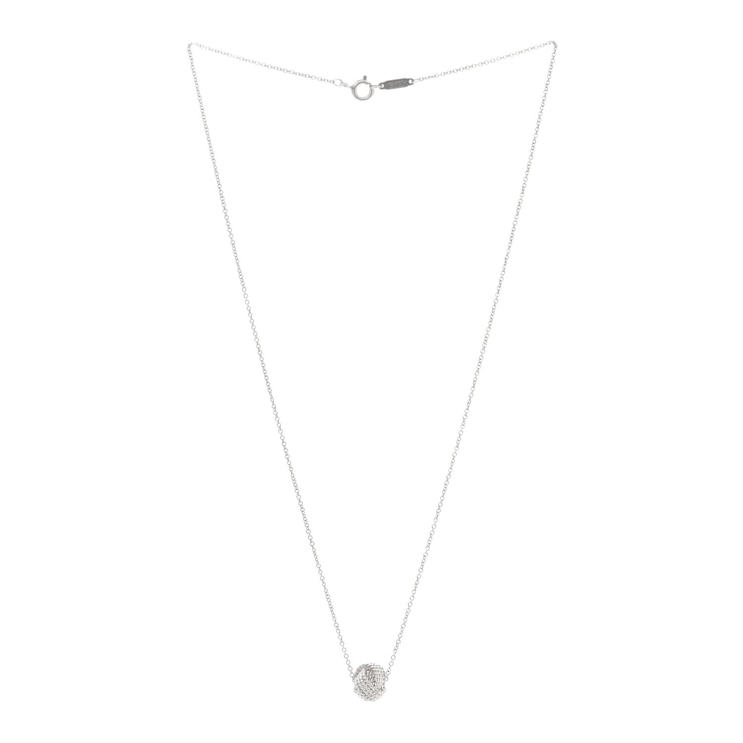 Tiffany Sterling Silver Twist Knot Pendant Necklace 3 of 5