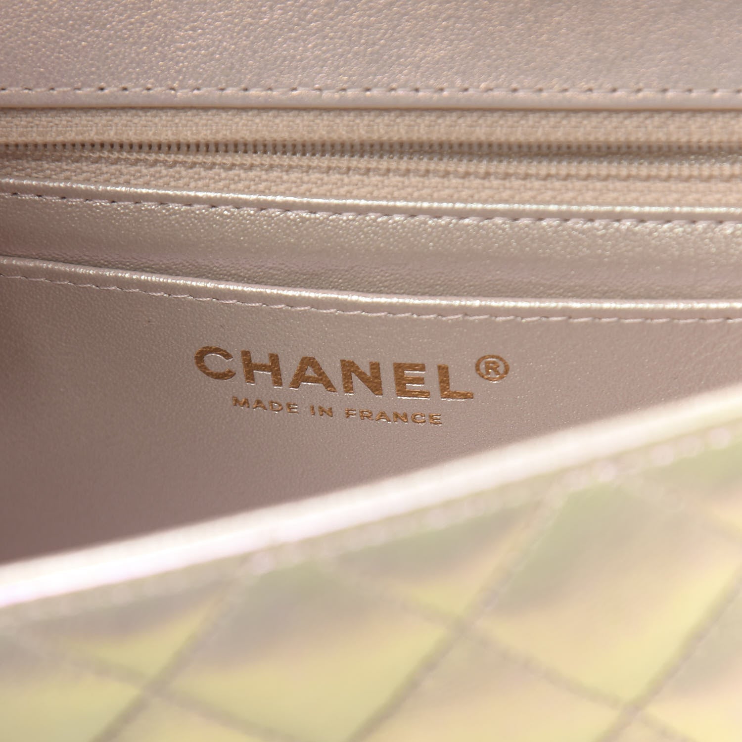 Chanel Iridescent Lambskin Quilted Mini Rectangular Flap Ivory 6 of 11