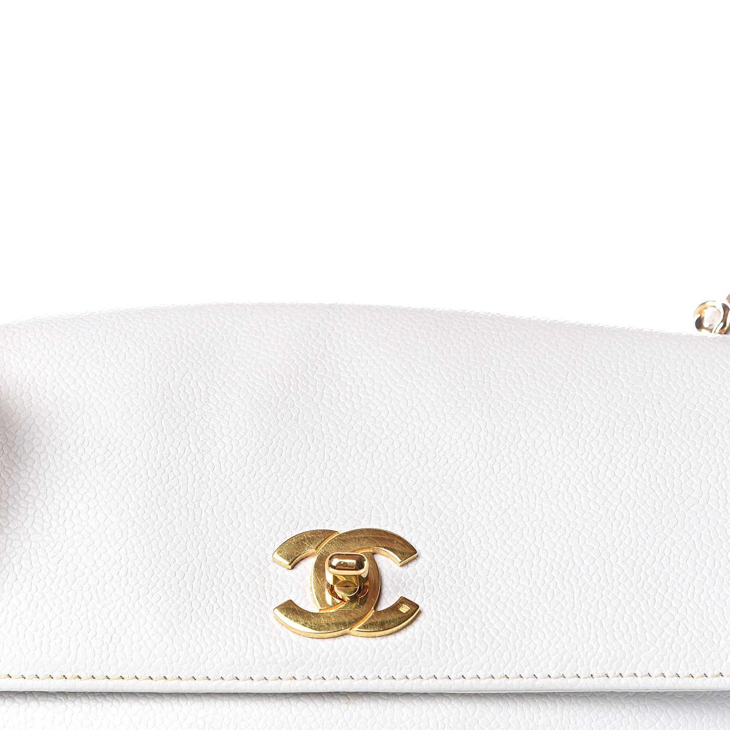 Chanel Caviar Flap Shoulder Bag White 13 of 13