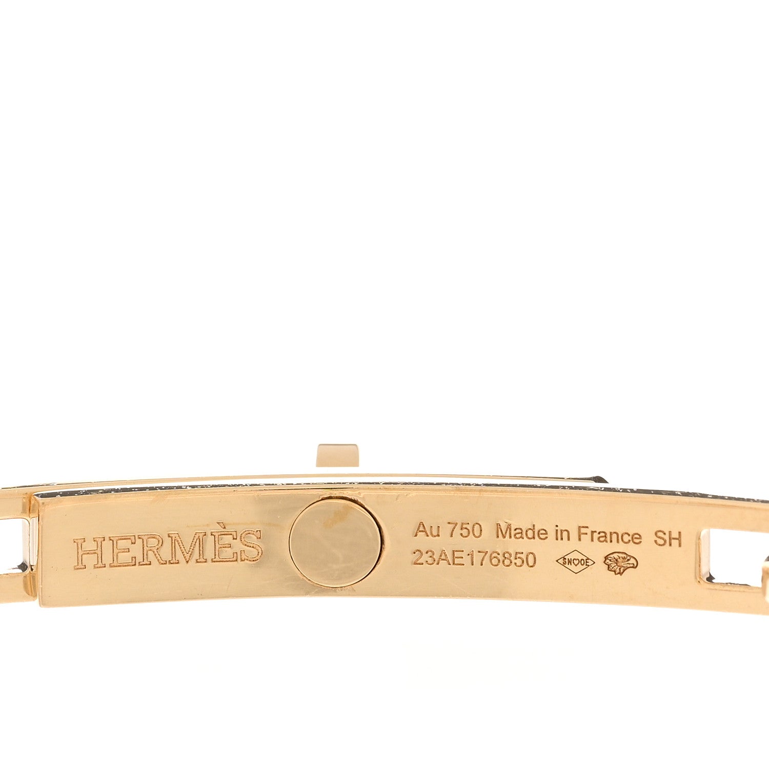 Hermes 18K Yellow Gold Diamond PM Kelly Chaine Bracelet SH 3 of 4