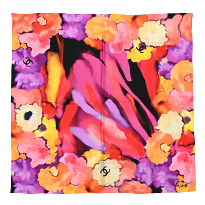 Chanel Silk CC Floral Square Scarf Multicolor 1 of 3