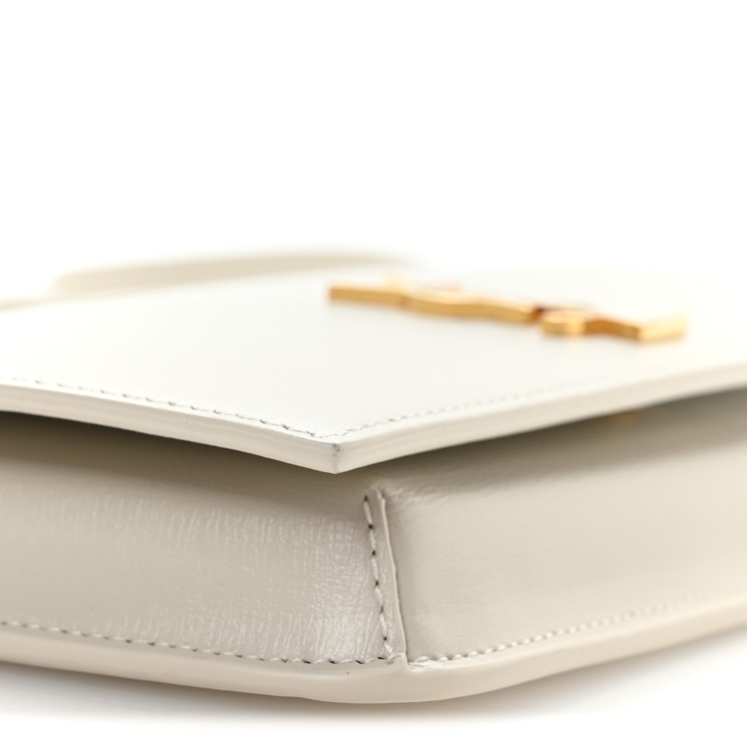 Saint Laurent Smooth Calfskin Monogram Phone Holder Crossbody Crema Soft 9 of 10