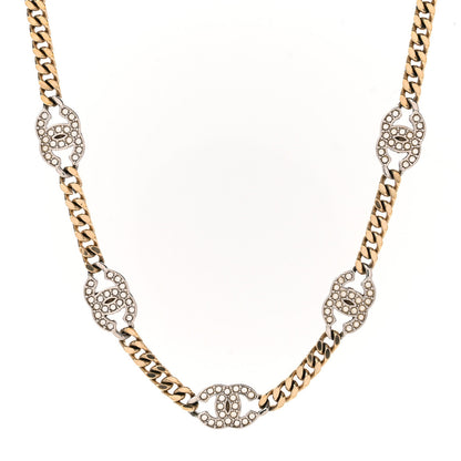 Chanel Crystal Chain CC Link Choker Gold Silver 1 of 6