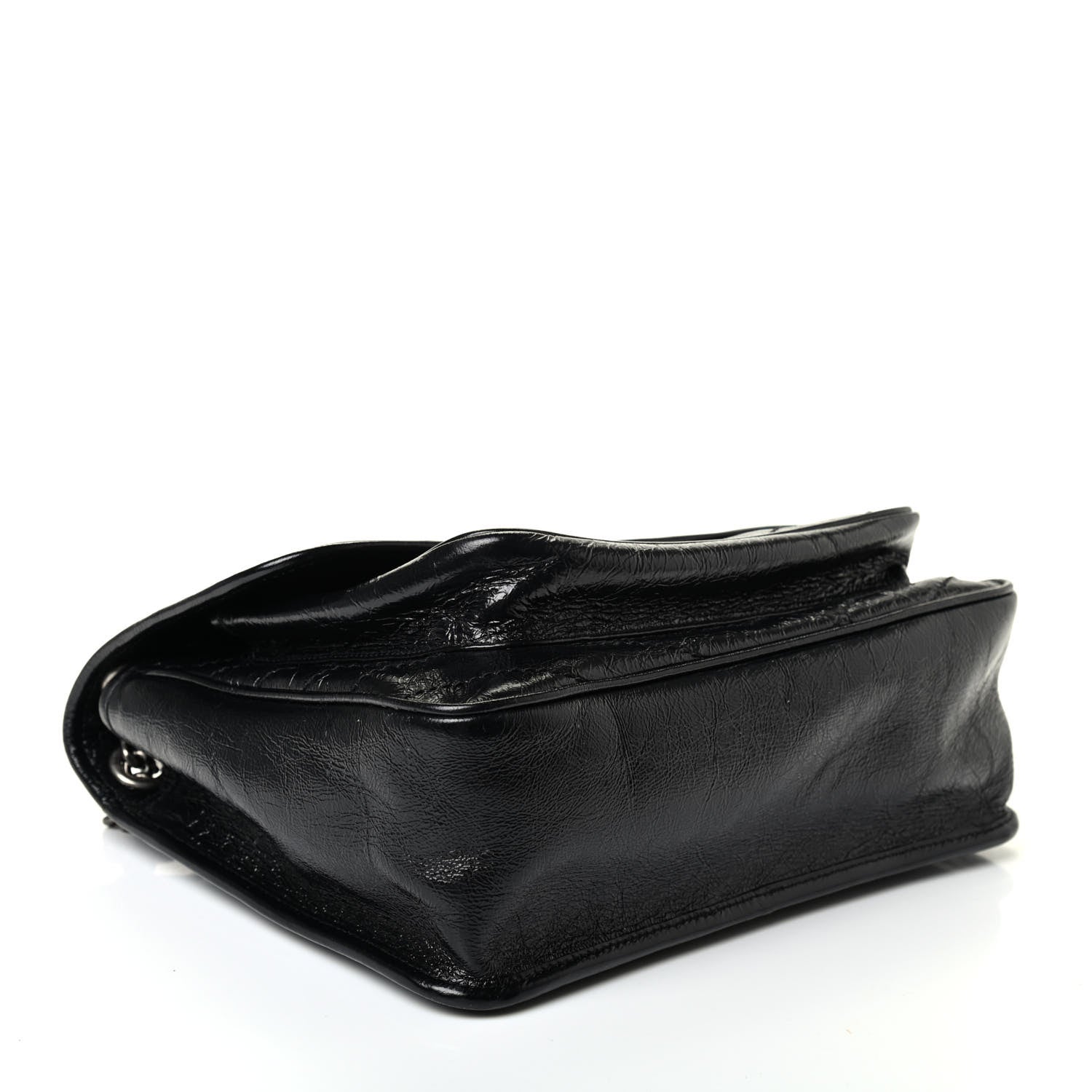 Saint Laurent Crinkled Calfskin Matelasse Monogram Medium Niki Chain Satchel Black 3 of 4