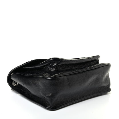 Saint Laurent Crinkled Calfskin Matelasse Monogram Medium Niki Chain Satchel Black 3 of 4