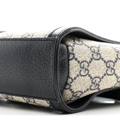 Gucci GG Supreme Monogram Textured Dollar Calfskin Web Small Ophidia Tote Bag Beige Blue 10 of 10