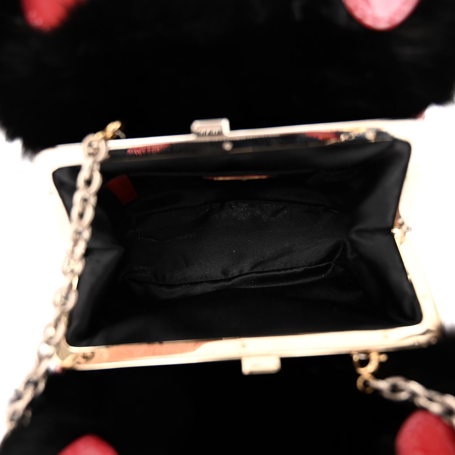 Fendi Lace Pearl Mink Fur Neve Evening Bag Black 5 of 11