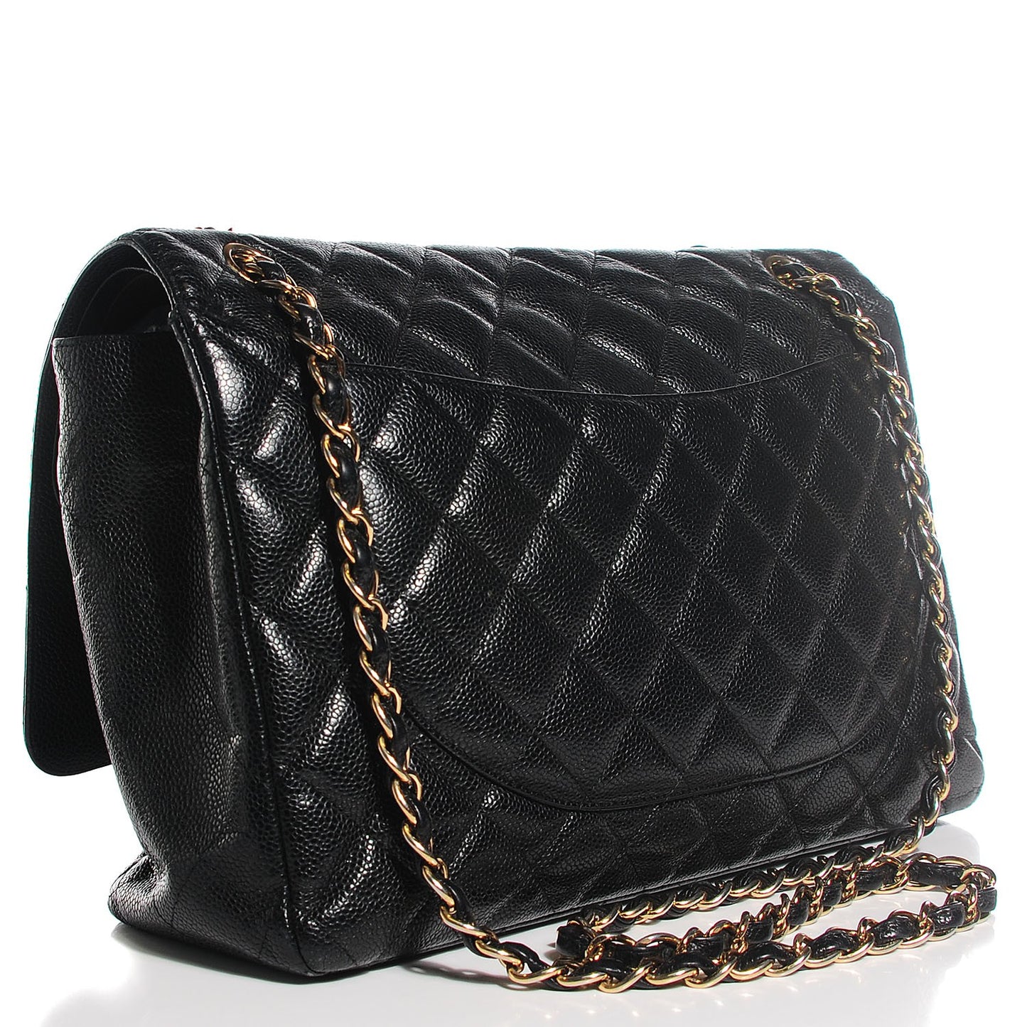 Caviar Quilted Maxi Double Flap Black