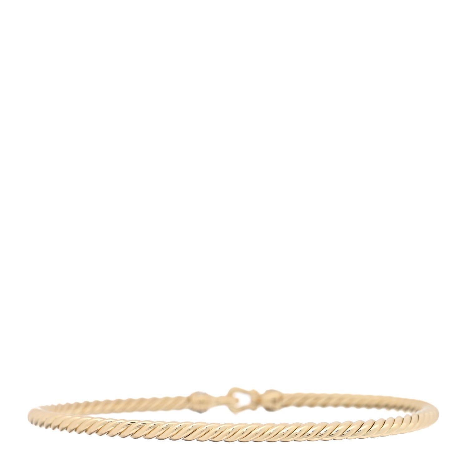 David Yurman 18K Yellow Gold Diamond 2.6mm Cable Collectibles Buckle Bracelet 2 of 4