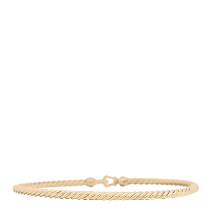 David Yurman 18K Yellow Gold Diamond 2.6mm Cable Collectibles Buckle Bracelet 2 of 4