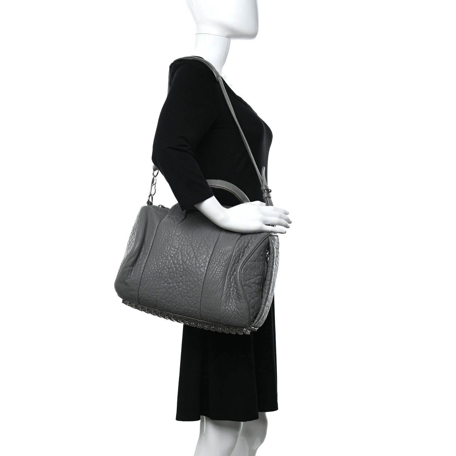 Alexander Wang Pebbled Lambskin Rocco Sesame Silver Hardware 2 of 11