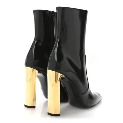 Saint Laurent Vitello Marilyn Auteuil 105 Ankle Zip Boots 38 Black 5 of 9