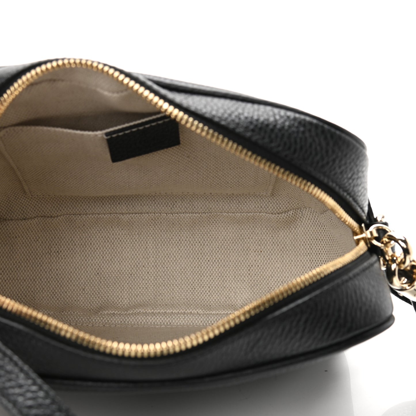Pebbled Calfskin Small Soho Disco Bag Black