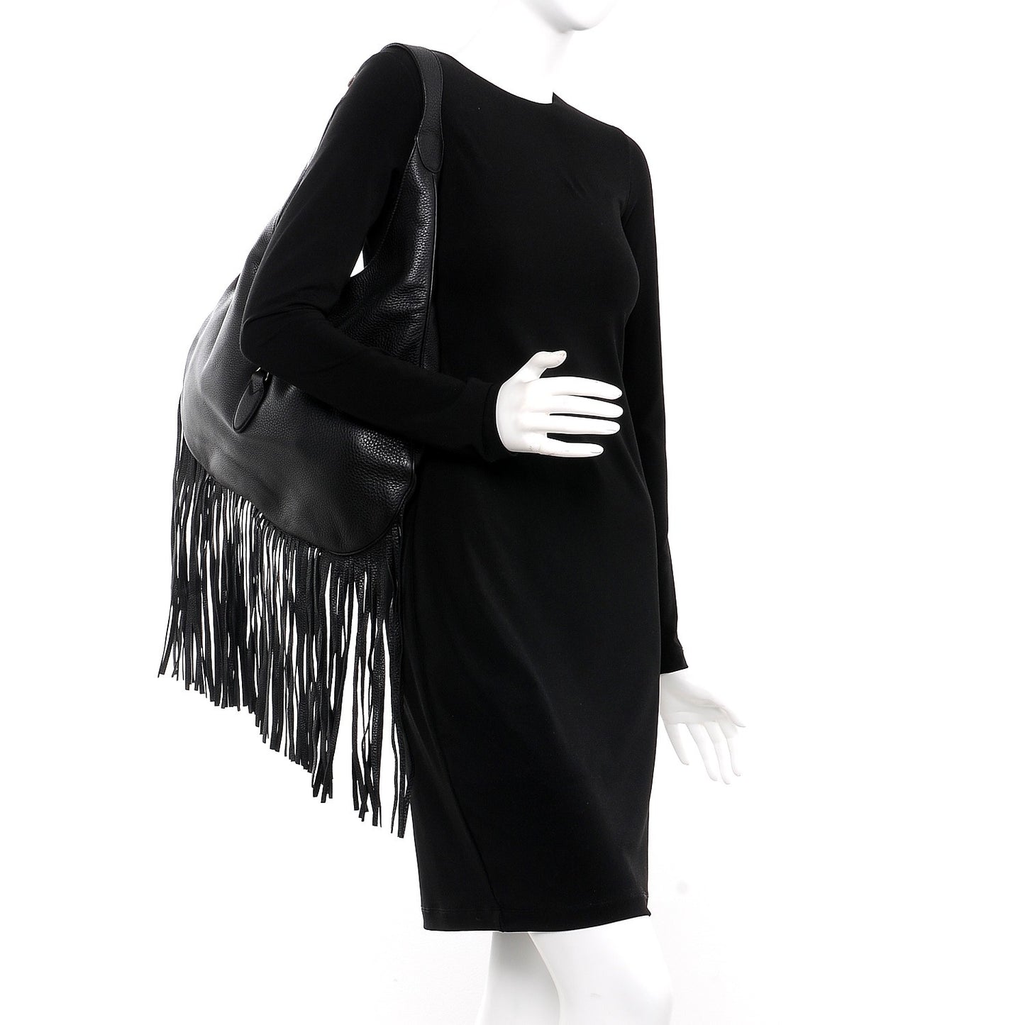 Cellarius Large New Jackie Nouveau Fringe Hobo Black
