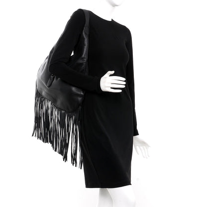 Gucci Cellarius Large New Jackie Nouveau Fringe Hobo Black 2 of 7