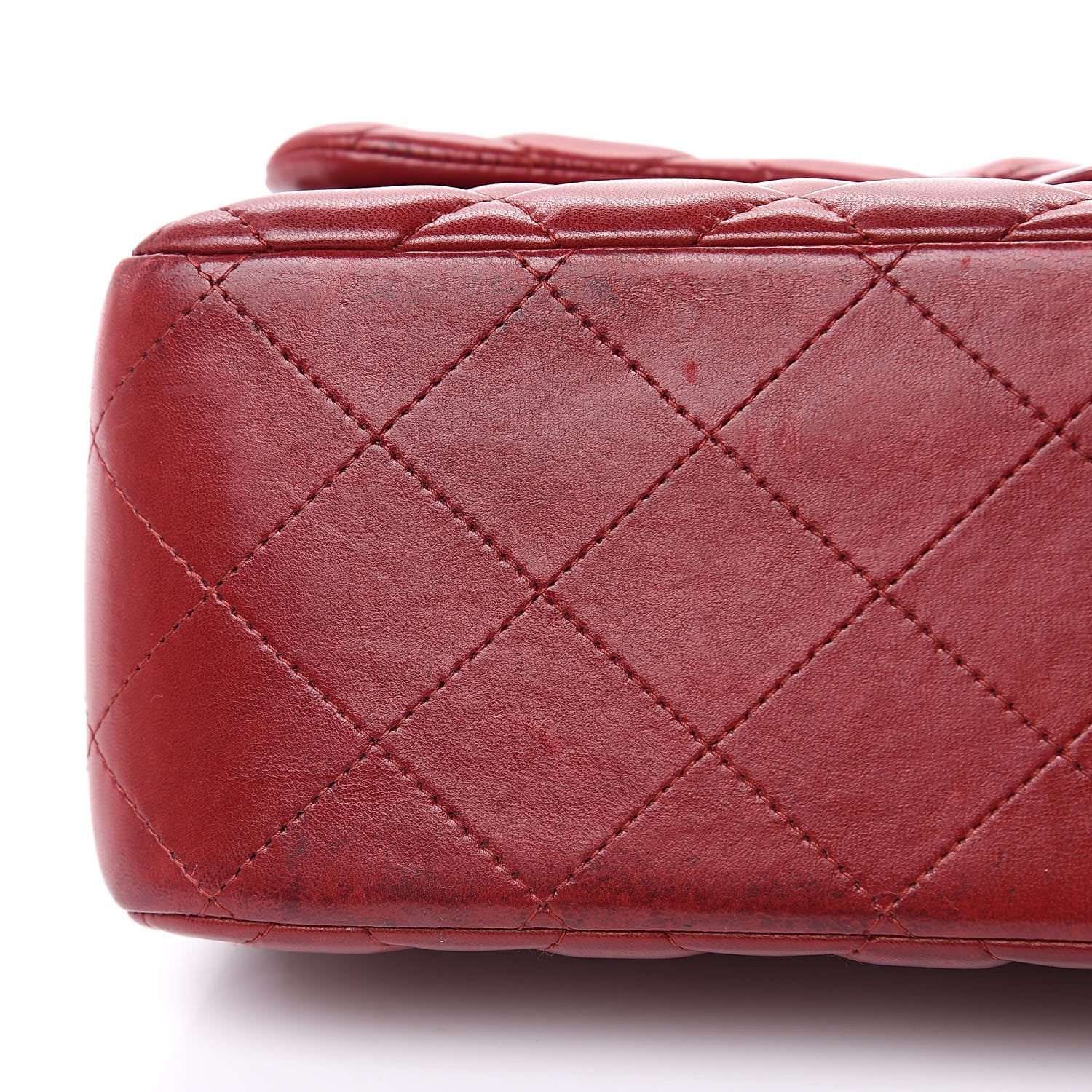 Chanel Lambskin Quilted Jumbo Double Flap Dark Red 11 of 19