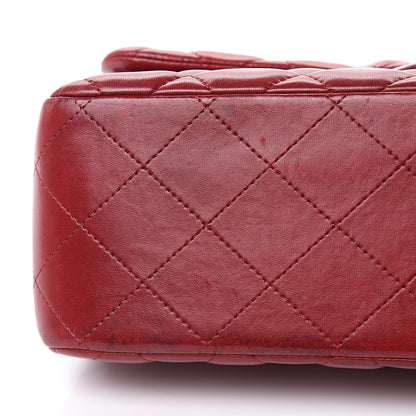Chanel Lambskin Quilted Jumbo Double Flap Dark Red 11 of 19