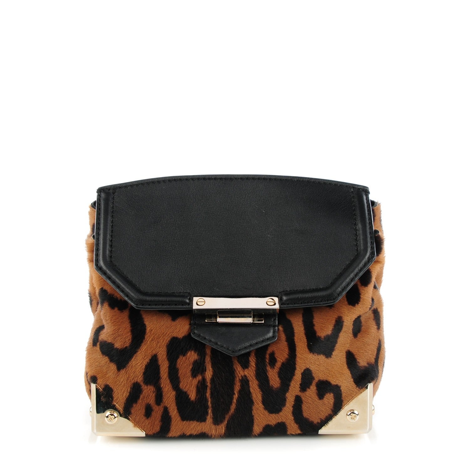Alexander Wang Leopard Calf hair Small Marion Black Silver Hardware 1 of 7