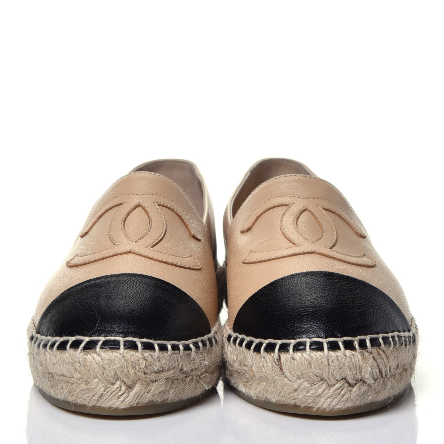 Lambskin CC Espadrilles 37 Beige Black
