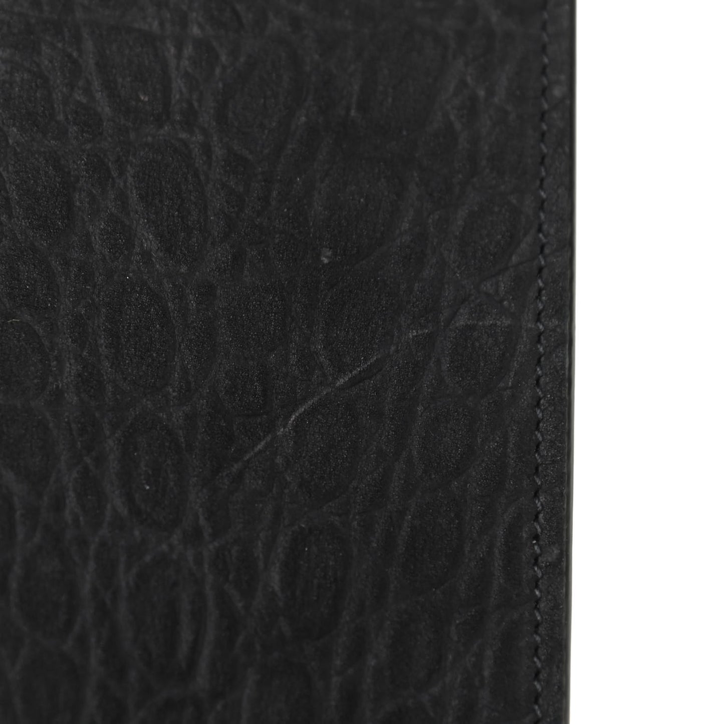 Calfskin Crocodile Embossed Tablet Pouch Black