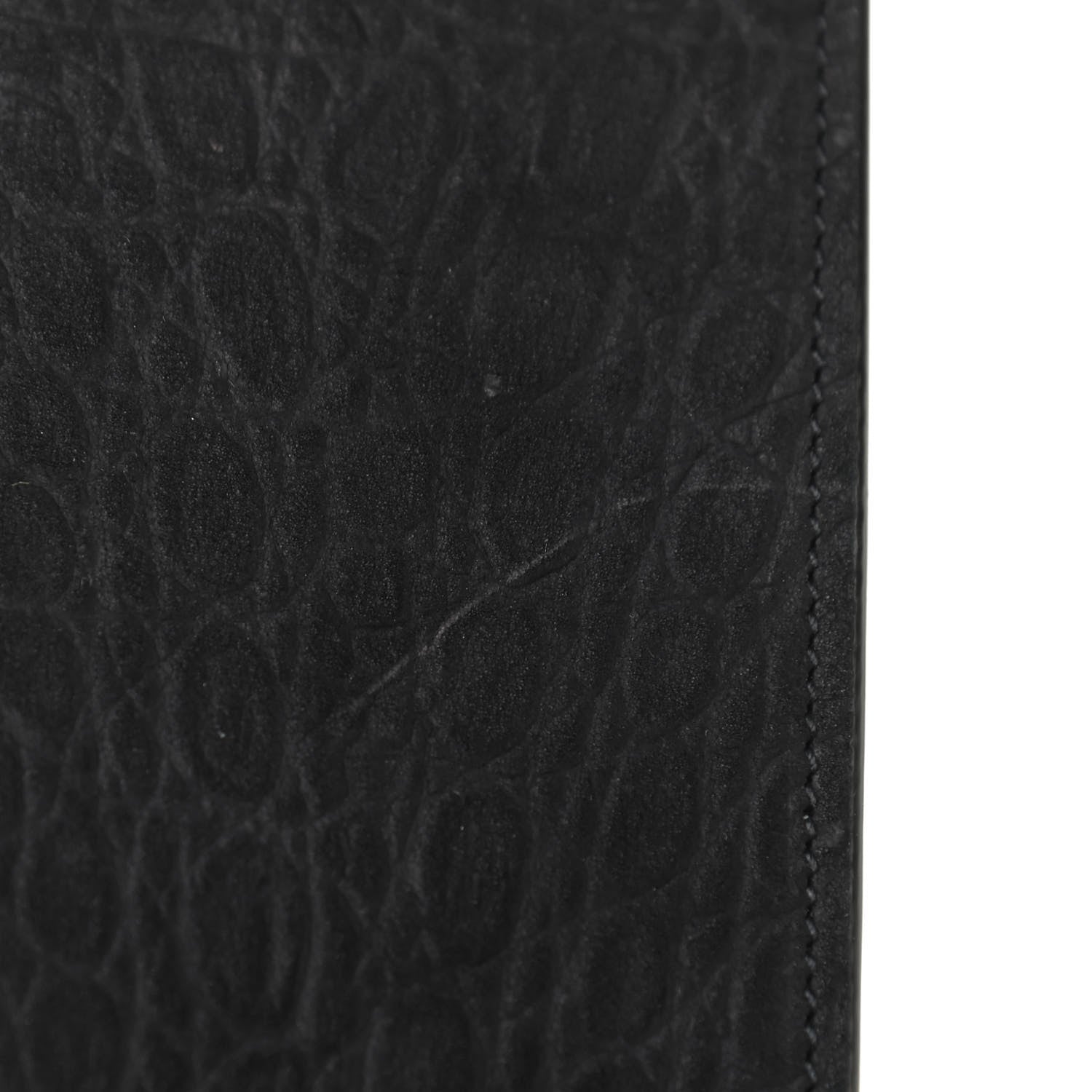 Saint Laurent Calfskin Crocodile Embossed Tablet Pouch Black 9 of 9