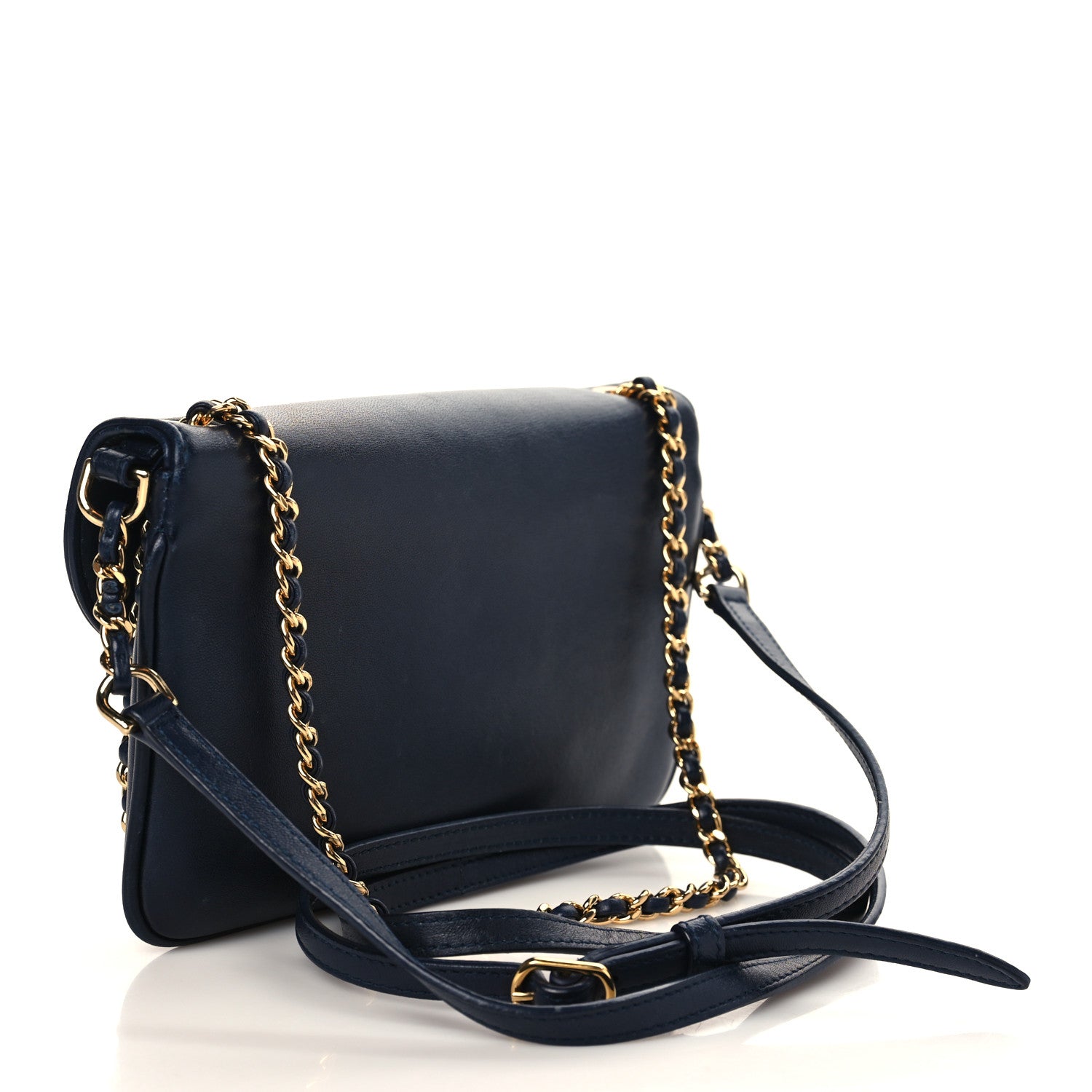Chanel Lambskin Quilted CC Unchained Crossbody Navy 2 of 8