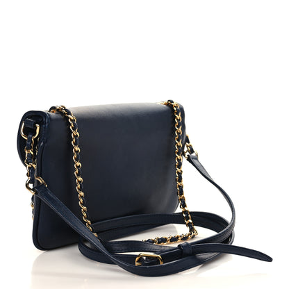 Chanel Lambskin Quilted CC Unchained Crossbody Navy 2 of 8