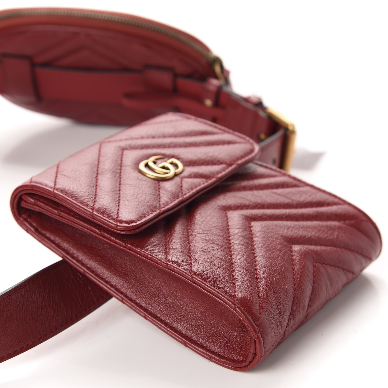 Gucci Azalea Calfskin Matelasse GG Marmont Multi Belt Bag 85 34 Romantic Cerise 9 of 19