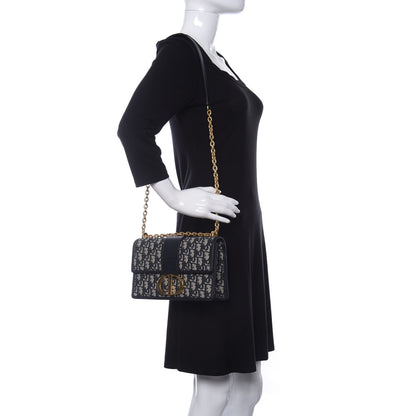 Christian Dior Oblique 30 Montaigne Chain Flap Bag Blue 2 of 10