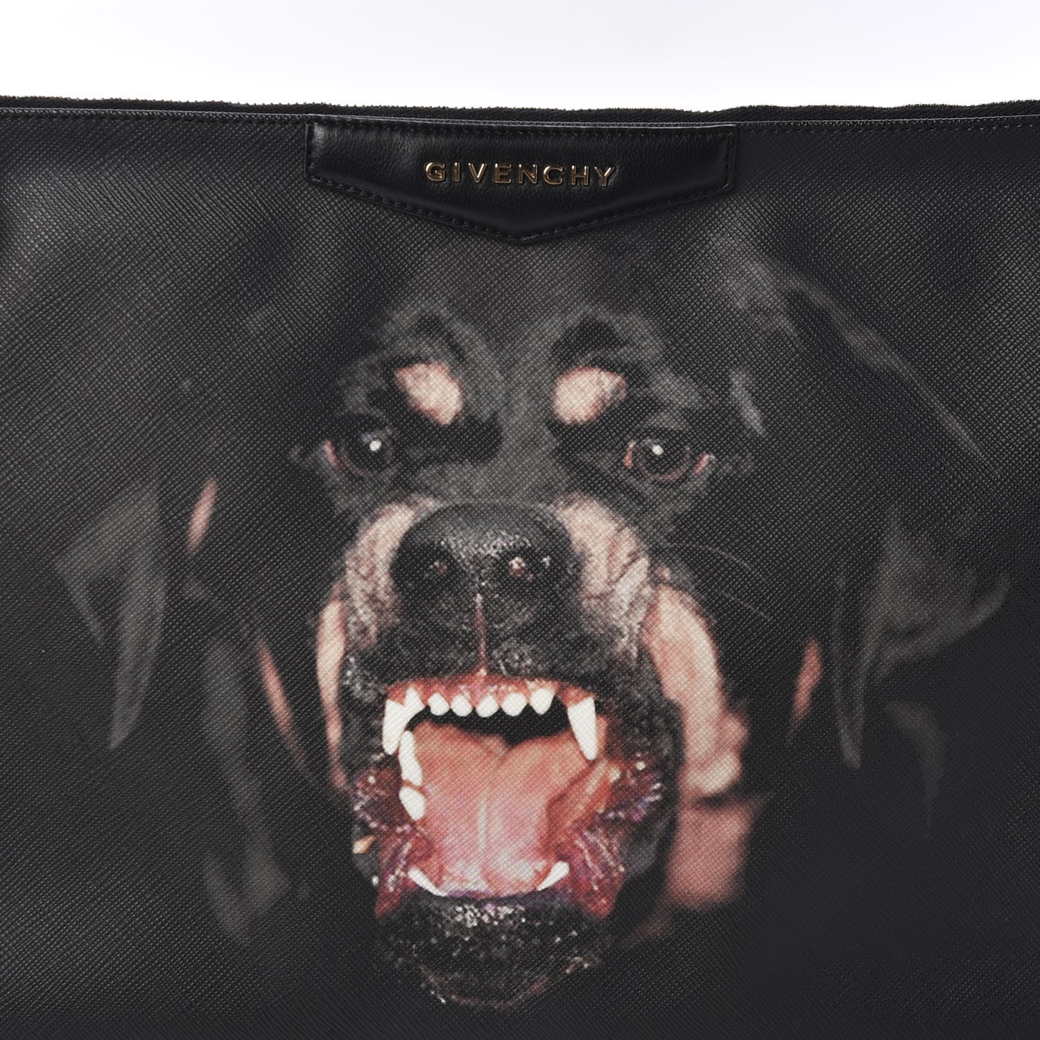 Givenchy Textured Coated Canvas Rottweiler Print Large Cosmetic Pouch Black 9 of 9