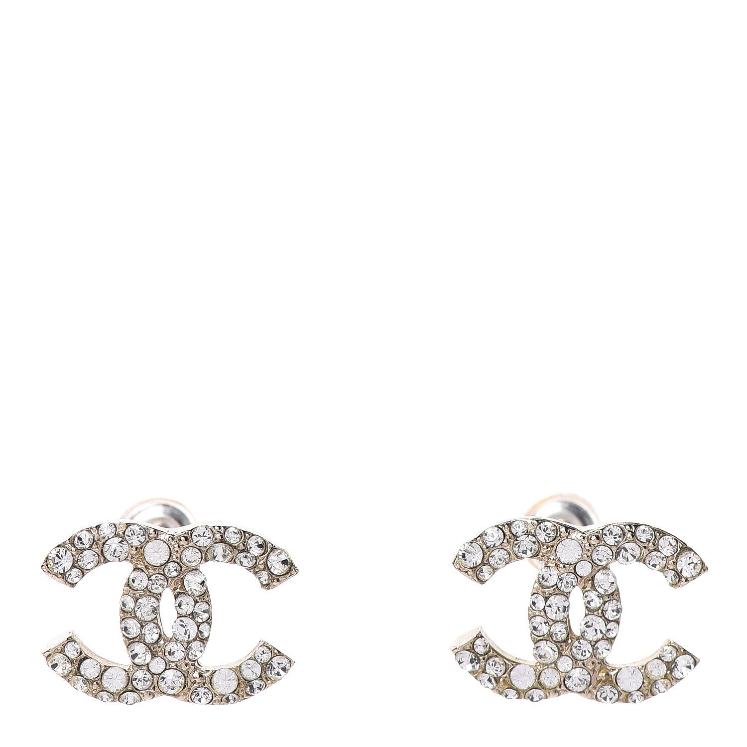 Chanel Crystal CC Earrings Light Gold 1 of 5