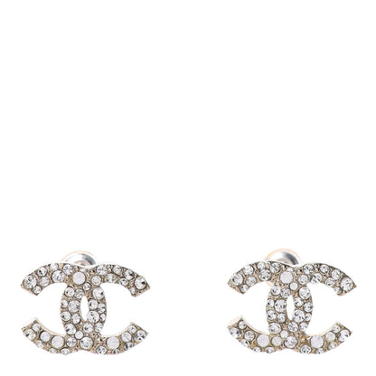Chanel Crystal CC Earrings Light Gold 1 of 5