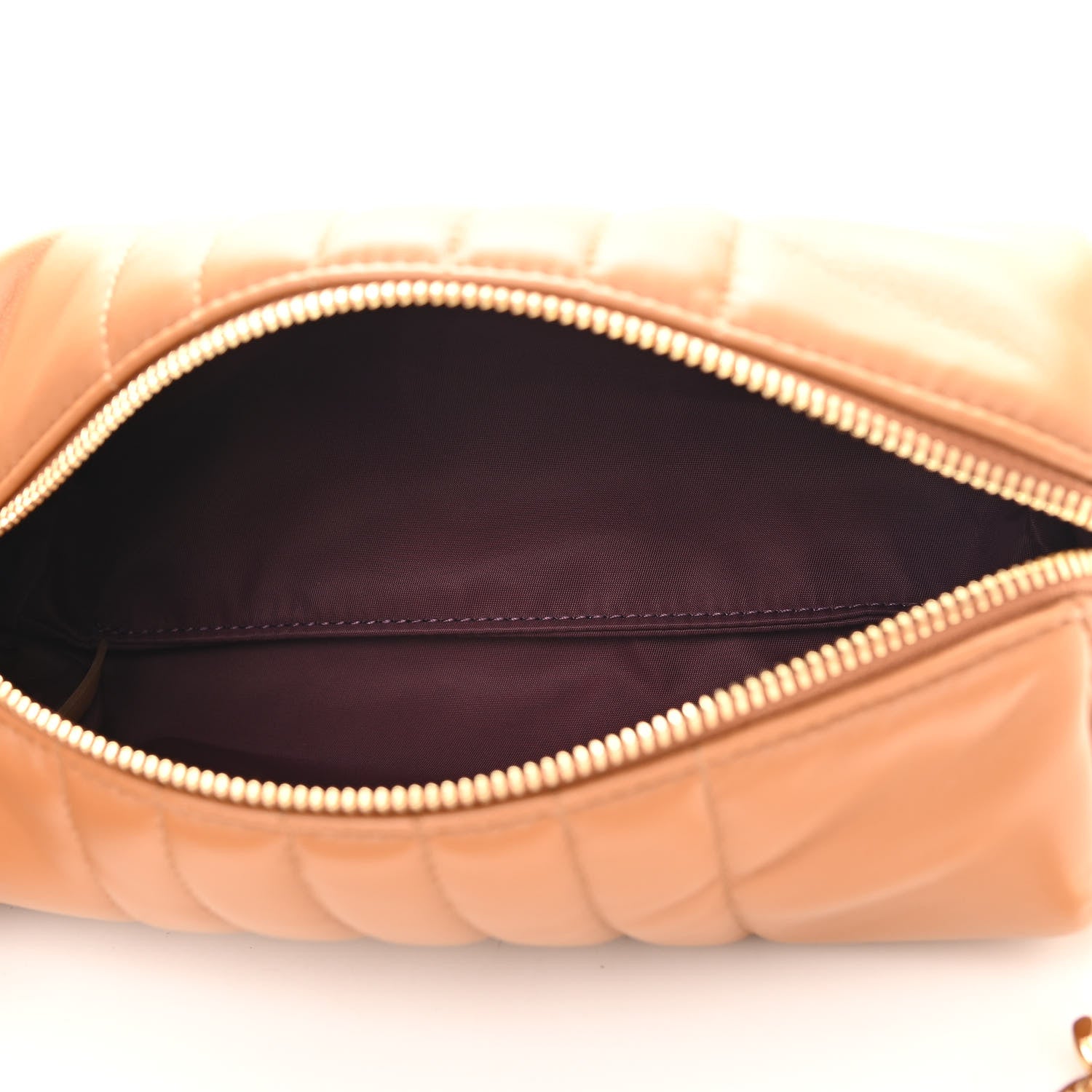 Burberry Lambskin Quilted Lola Barrel Bag Maple Brown 7 of 12