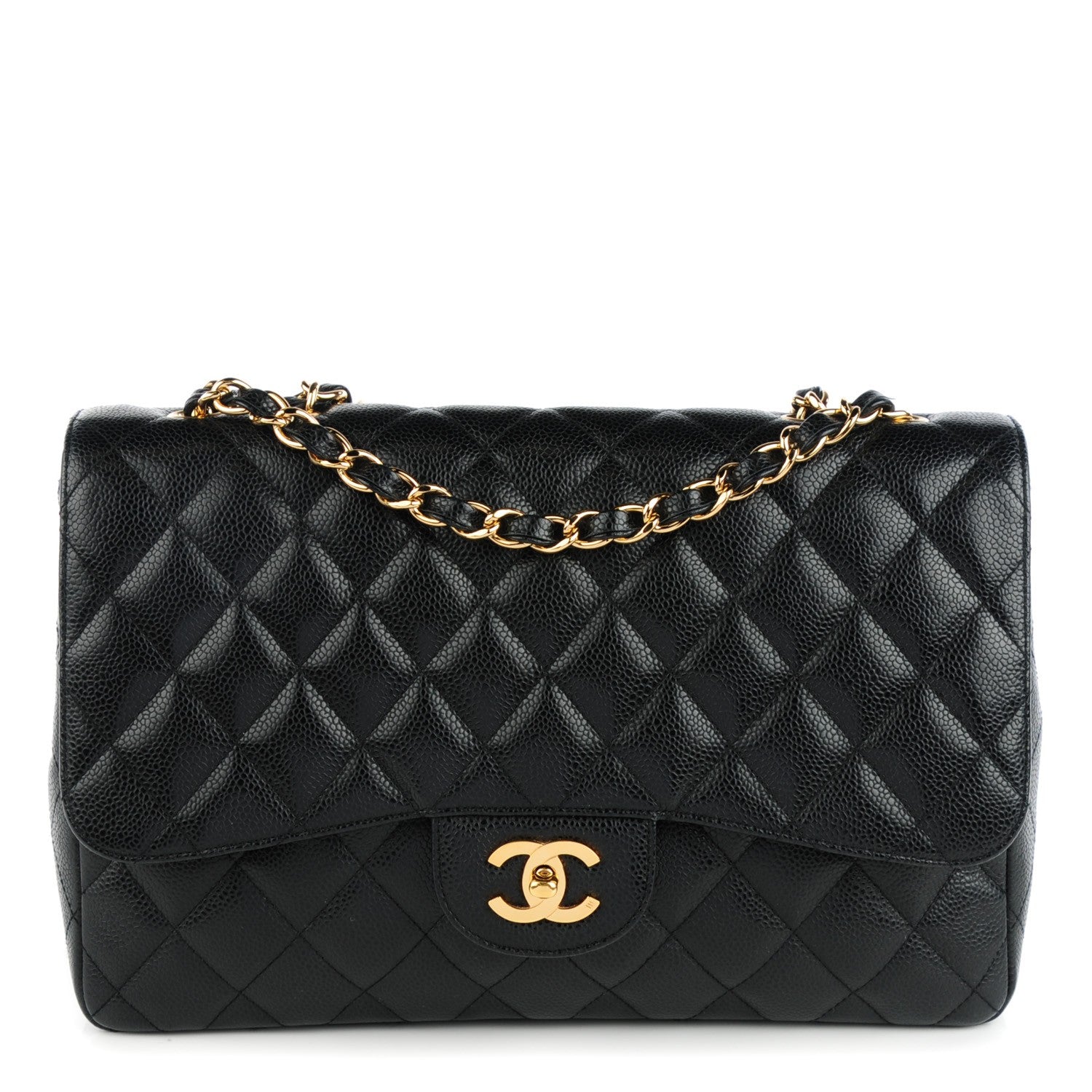 Chanel Caviar Quilted Jumbo Single Flap Black 1 of 8