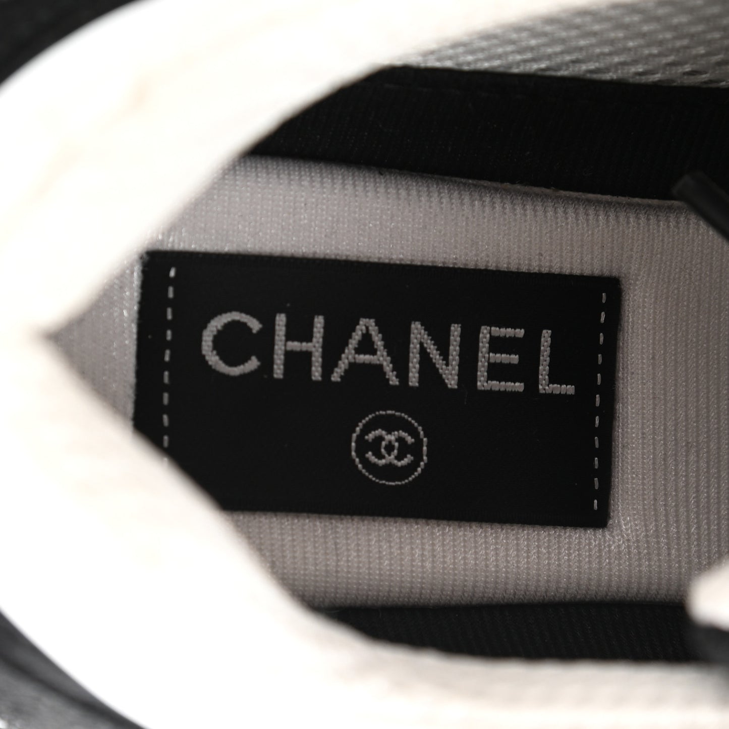 Mesh Suede Grained Calfskin Womens CC Sneakers 37 Black White