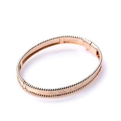 Van Cleef & Arpels 18K Rose Gold Perlee Signature Bangle Bracelet L 5 of 7