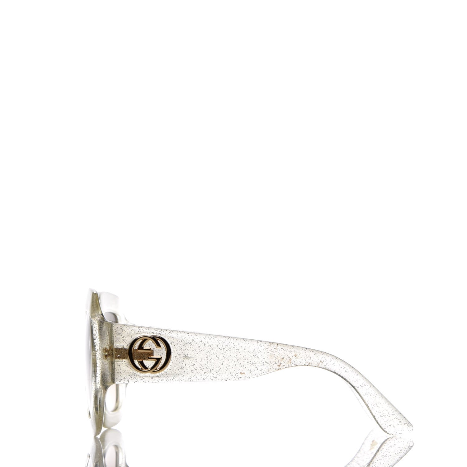 Gucci Glitter Acetate Square Frame Sunglasses GG0053S Silver 3 of 8