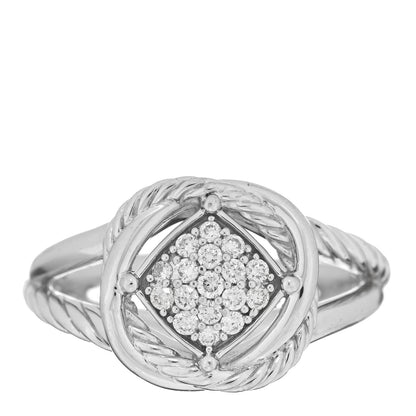 David Yurman Sterling Silver Diamond Pave 7mm Infinity Ring 54 7 1 of 4
