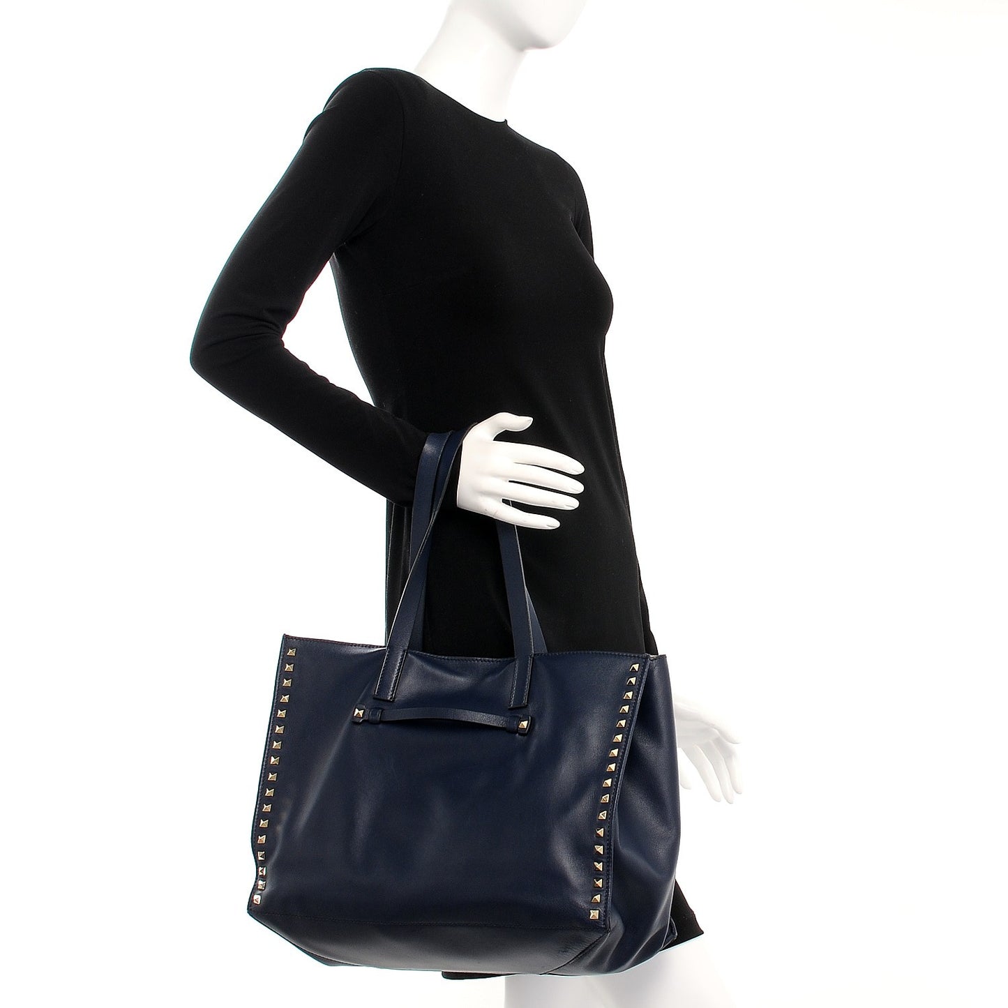 Nappa Medium Rockstud Soft Tote Marine