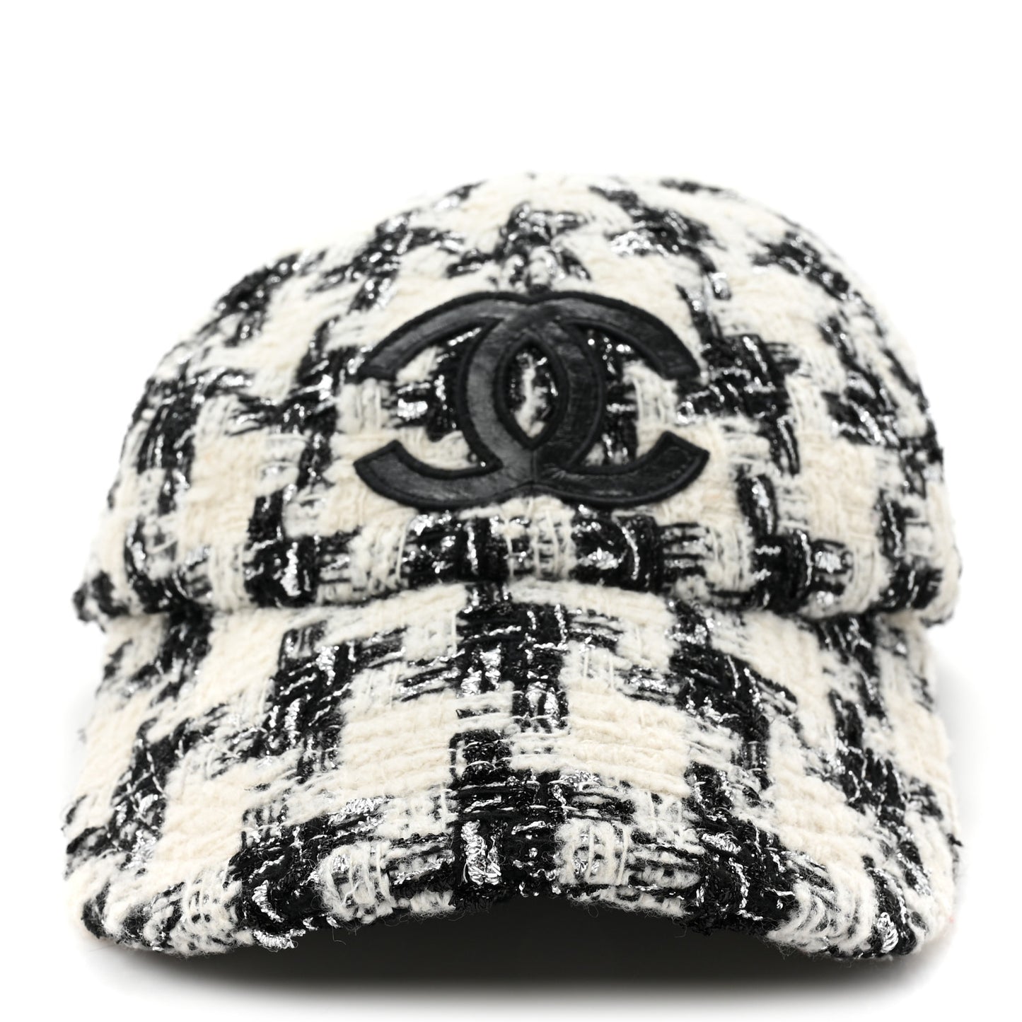 Metallic Tweed CC Cap Hat M White Black