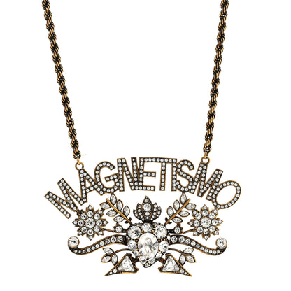 Gucci Metal Crystal Magnetismo Necklace Aged Gold 1 of 5