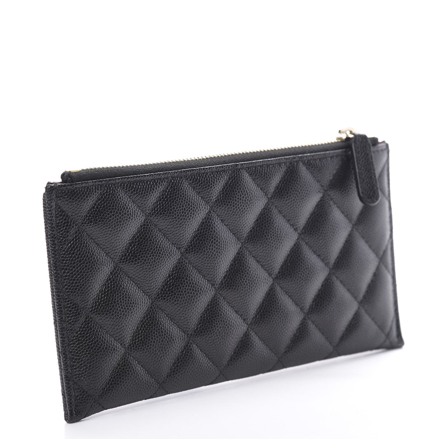 Caviar Quilted Classic Zip Pouch Black
