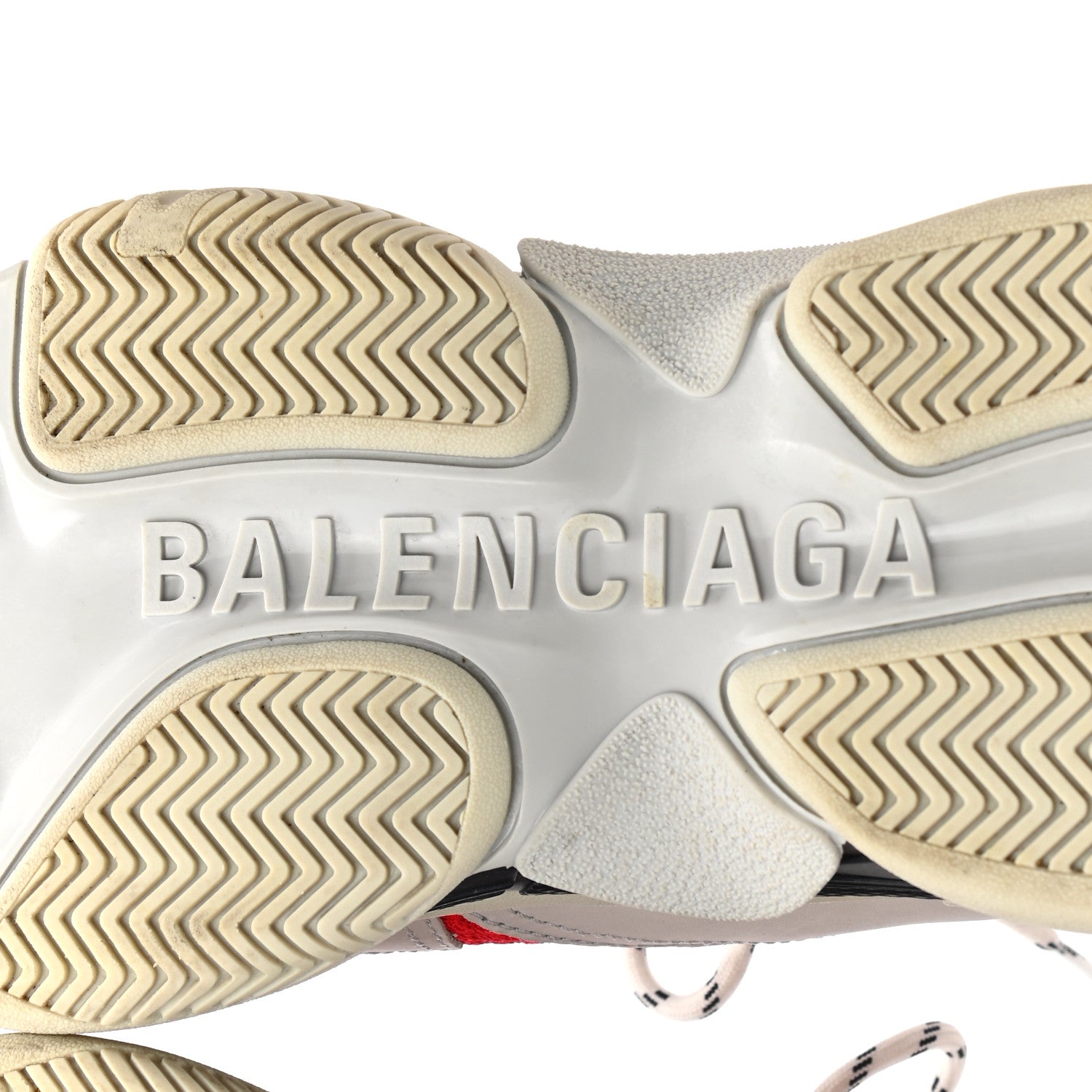 Balenciaga Fabric Mesh Mens Triple S Sneakers 42 Red Grey White 6 of 9