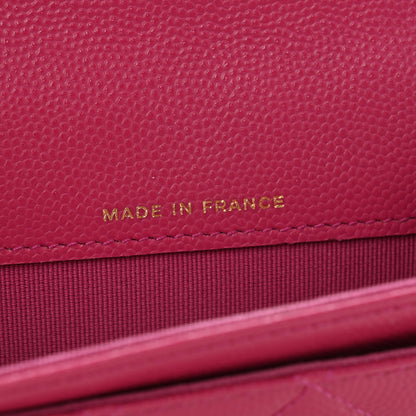 Chanel Caviar Quilted Flap Card Holder Wallet Dark Pink 7 of 11