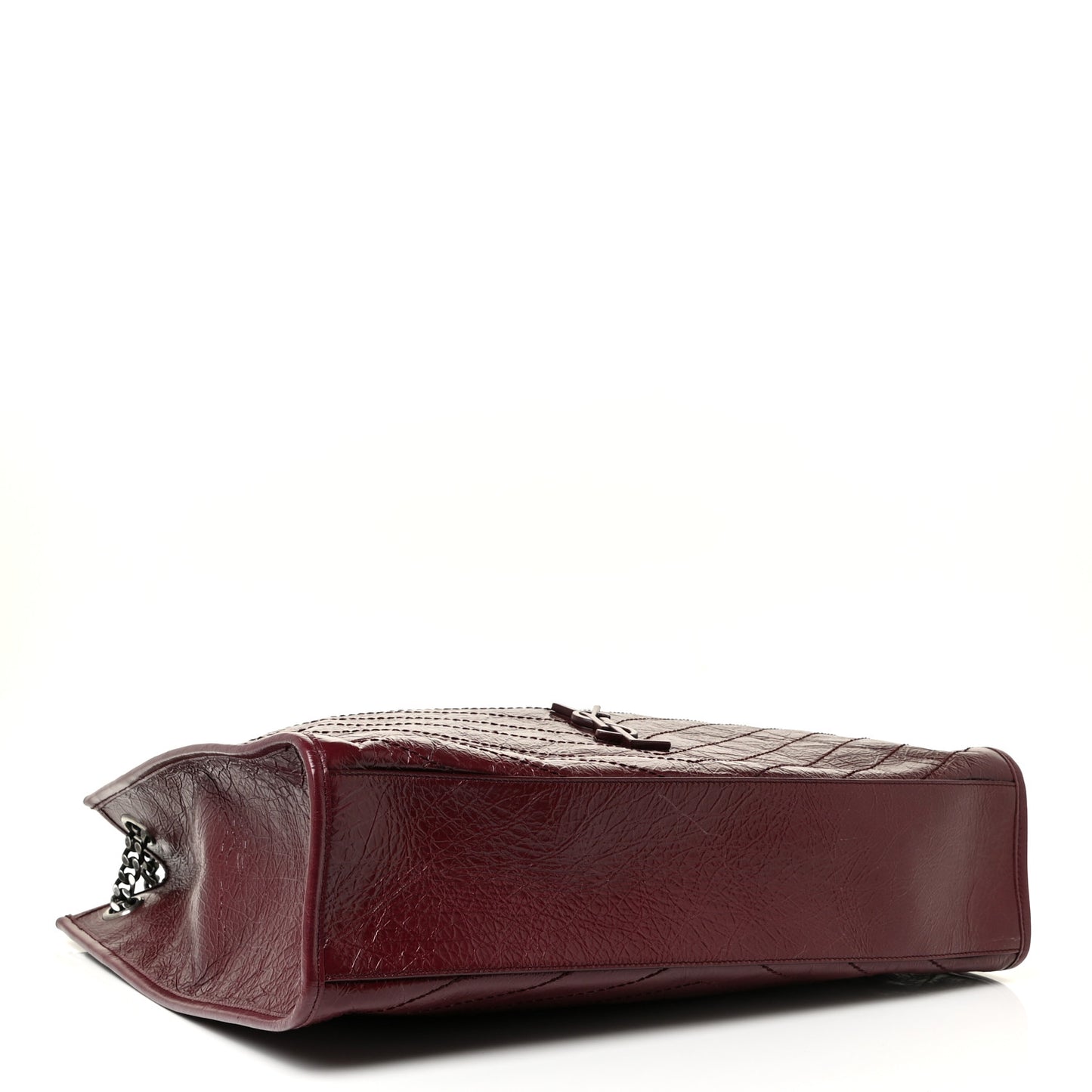 Crinkled Calfskin Matelasse Monogram Niki Shoulder Bag Rouge Legion