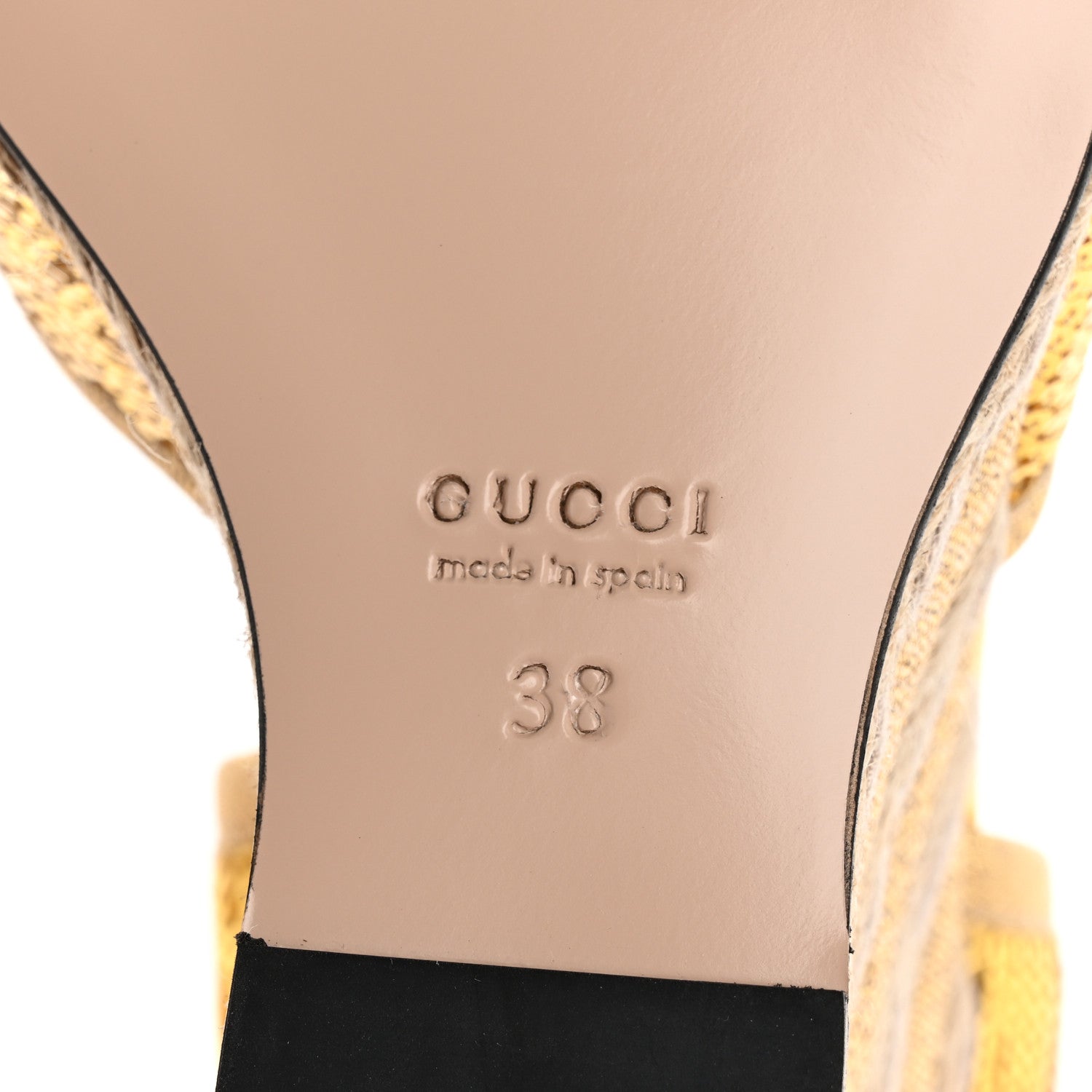 Gucci Metallic Nappa Ophelia Espadrille Platform Wedge Sandals 38 Oro Vecchio 13 of 20