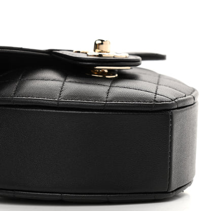 Chanel Lambskin Quilted CC In Love Heart Clutch With Chain Black 9 of 12