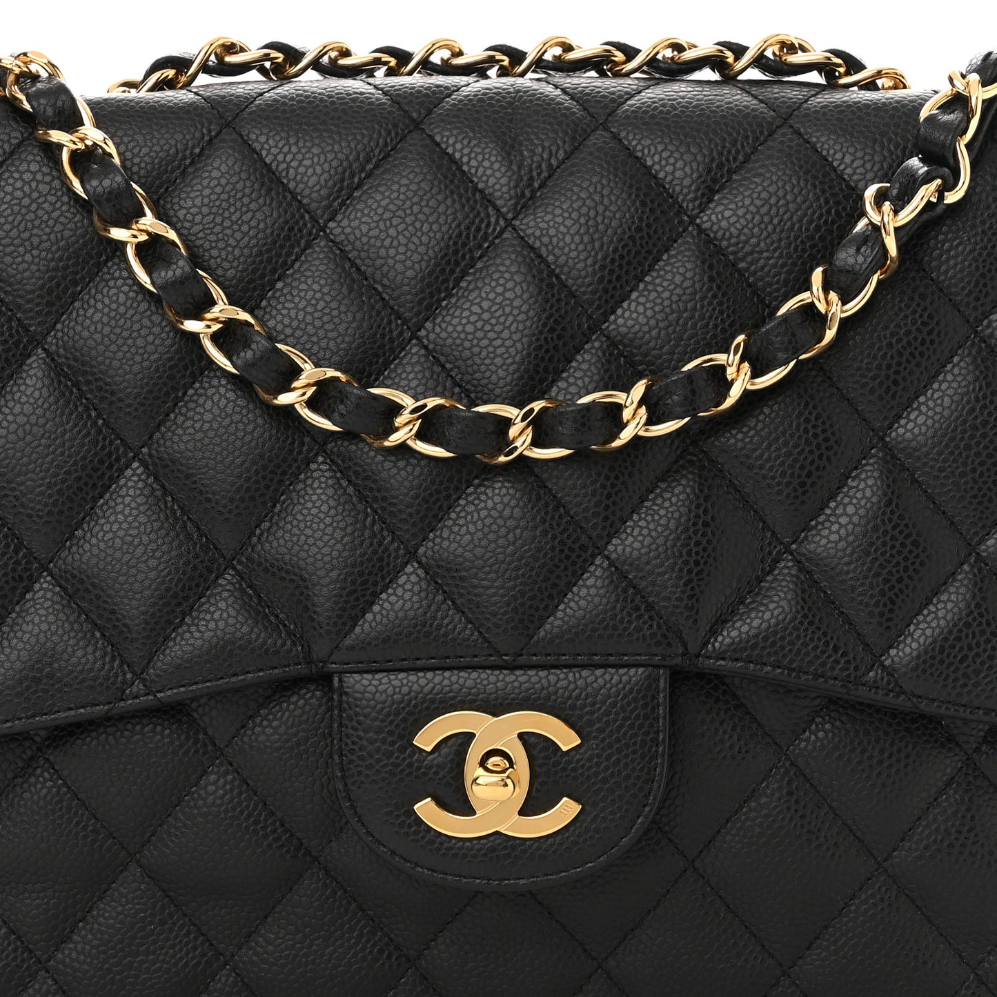 Caviar Quilted Jumbo Single Flap Black