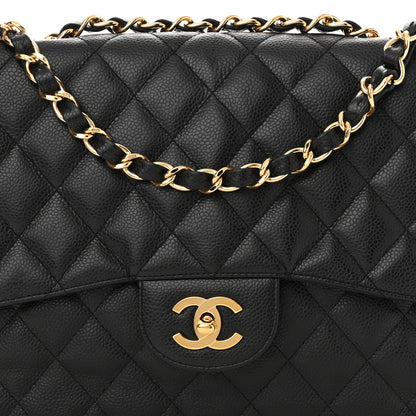 Chanel Caviar Quilted Jumbo Single Flap Black 8 of 11
