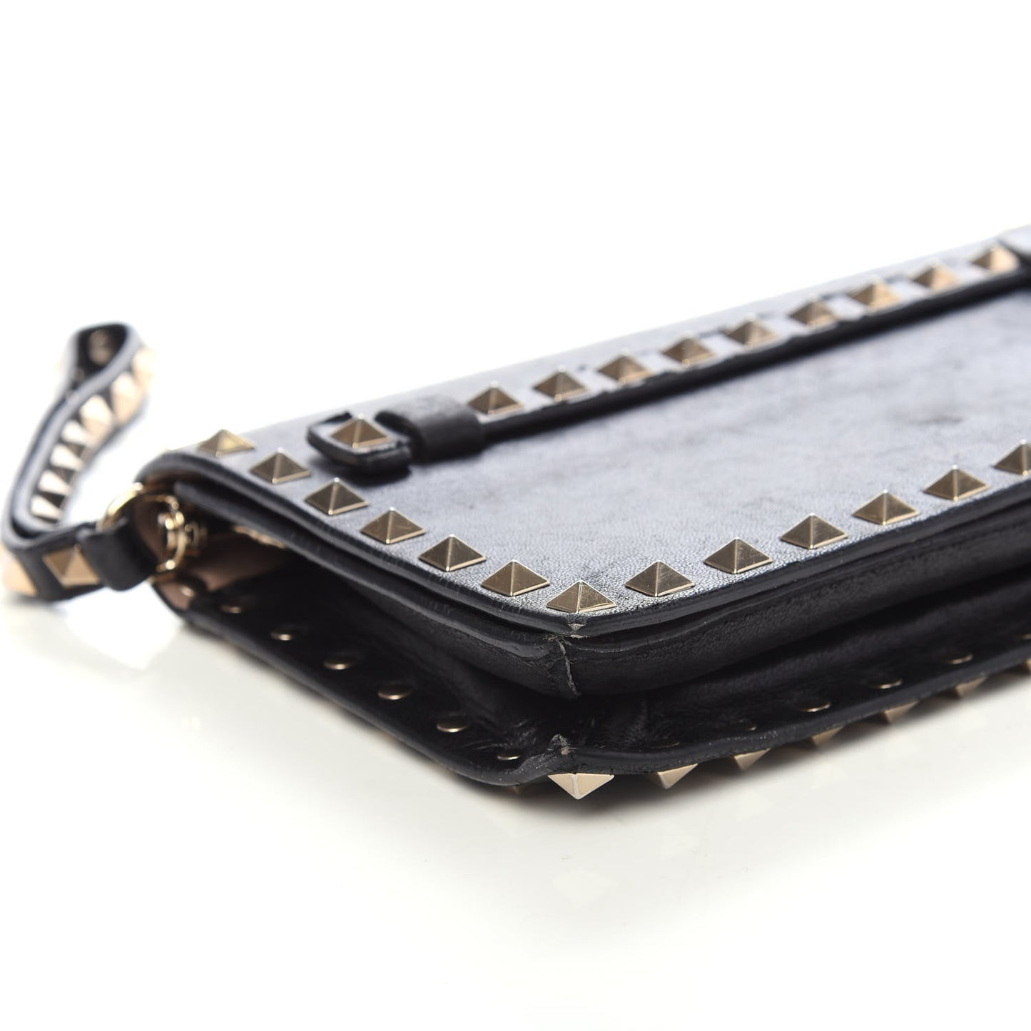 Nappa Rockstud Wristlet Clutch Black